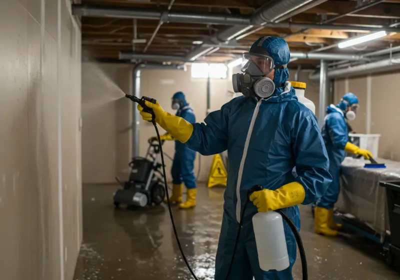 Basement Sanitization and Antimicrobial Treatment process in Trenton, MI