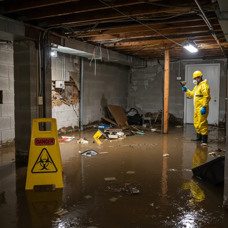 Flooded Basement Electrical Hazard in Trenton, MI Property