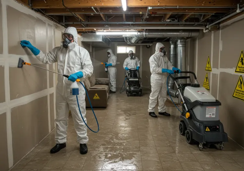Basement Moisture Removal and Structural Drying process in Trenton, MI
